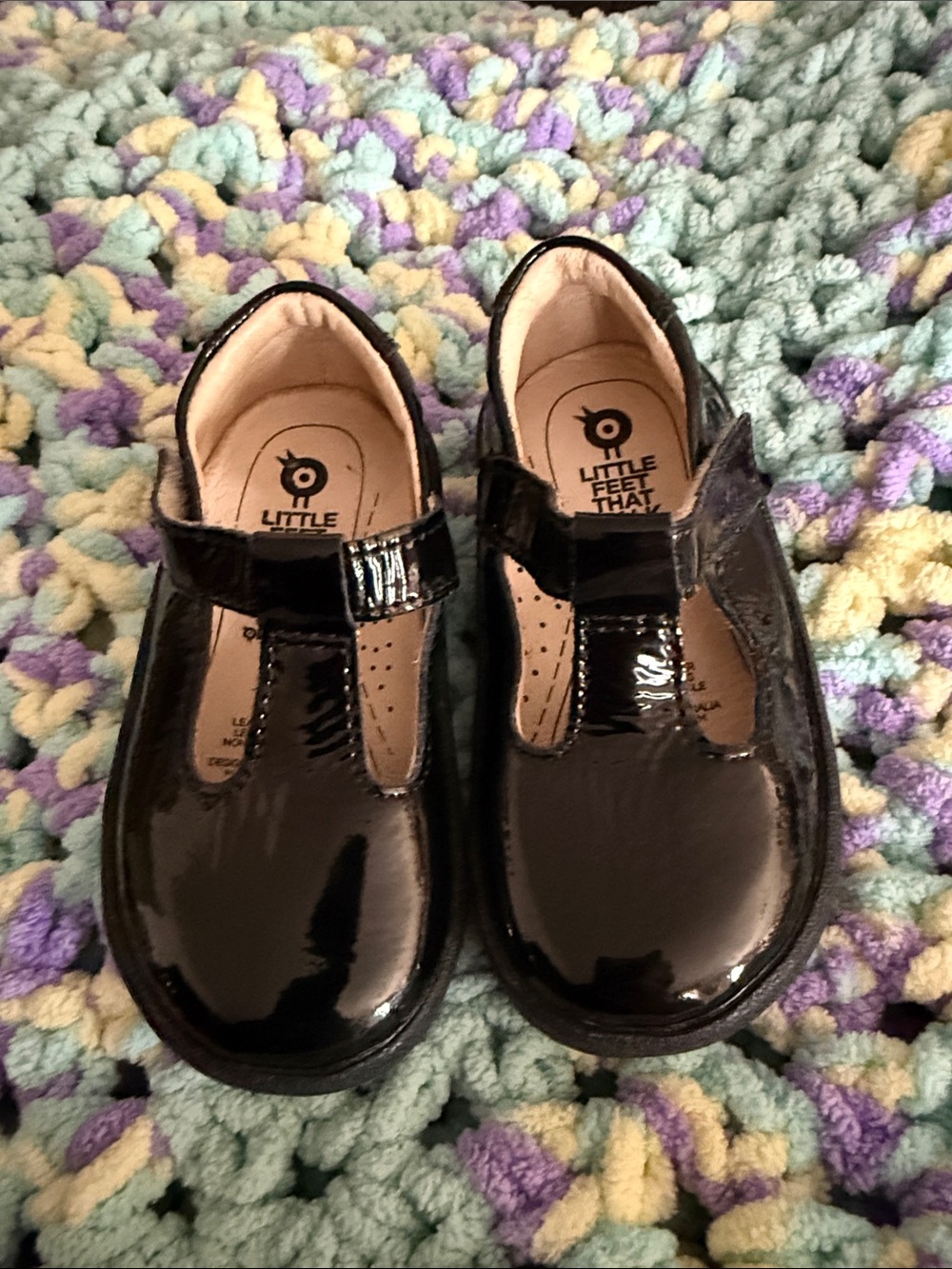 Girls' Black Patent T-Strap Dress Shoes